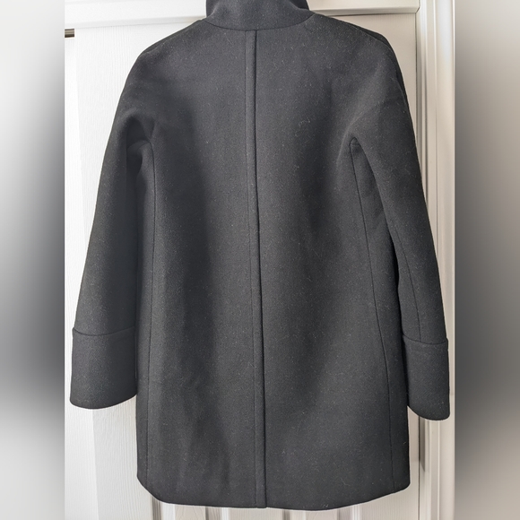 J.Crew Black Wool City Coat size 0 - Picture 2 of 10
